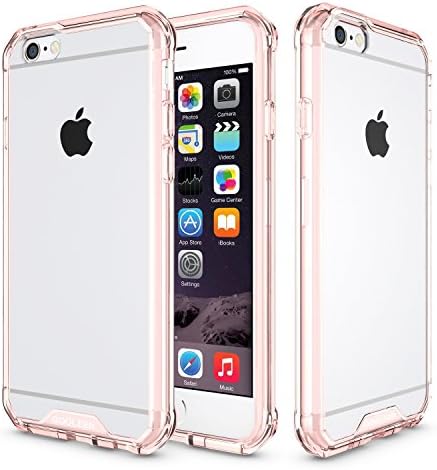 iPhone 6s Plus Case,iPhone 6 Plus Case,GOOLEEN Shockproof Flexible TPU Soft Frame Bumper with Anti-scratch Clear Hard Back Hybrid Protective Case Cover for Apple iphone 6/6s Plus 5.5inch(Rose Gold)