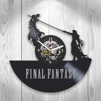 Amazon Com Final Fantasy Vinyl Clock Wall Decor Gamer Gift