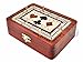 House of Cribbage - 2 Track - Wooden Cribbage Board/Box - Inlaid in Bloodwood/Maple Wood - Storage for Pegs & One Deck of Cards - 60 Points - Non Continuous