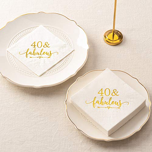 Crisky-40-and-Fabulous-Cocktail-Napkins-Gold-for-Women-40th-Birthday-Decorations-40th-Birthday-Bevergae-Dessert-Table-Supplies-50Pcs-3-Ply