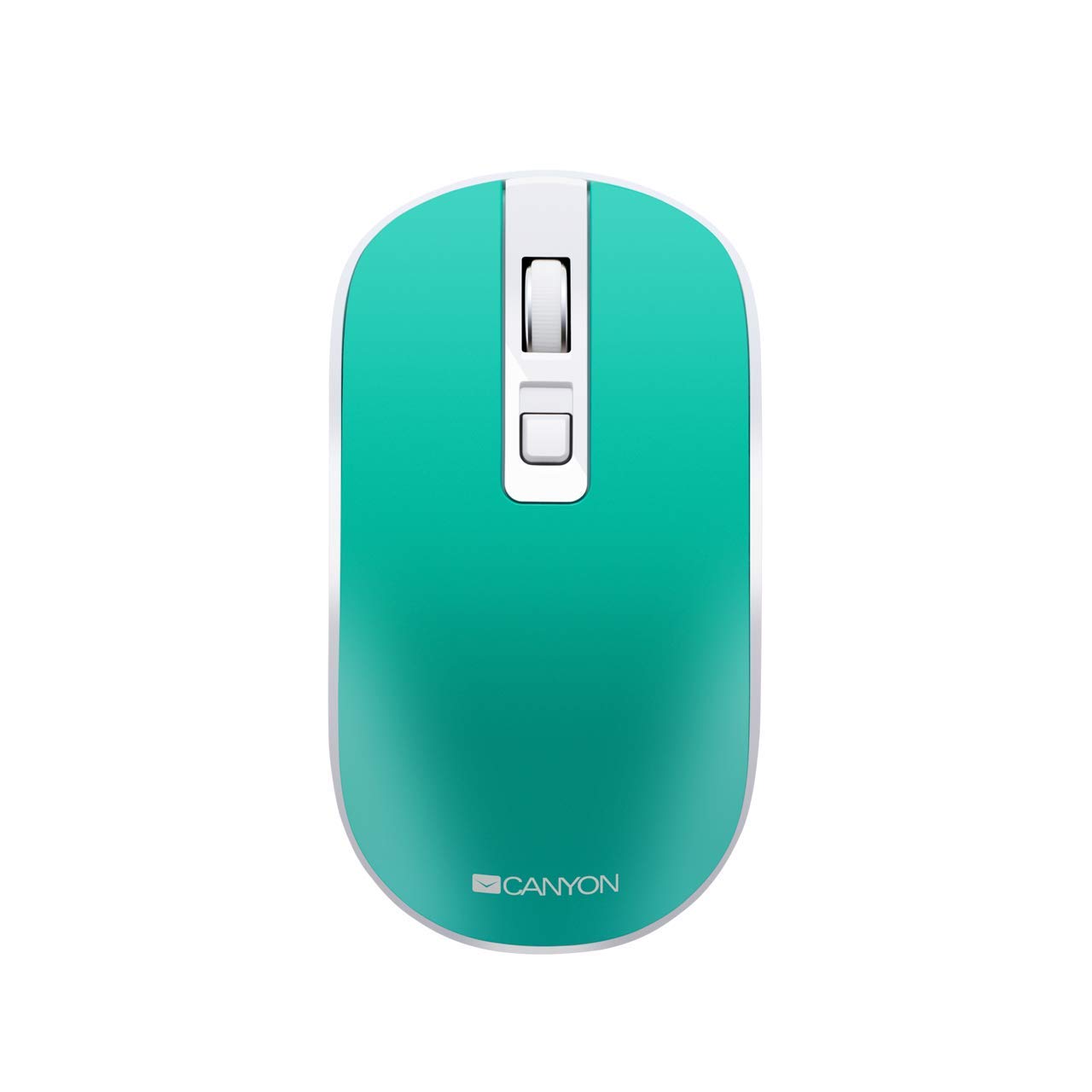 CANYON 2.4GHz Wireless Rechargeable Mouse with Pixart Sensor, 4keys, Silent Switch for Right/Left Keys, DPI: 800/1200/1600 - (Aqua)