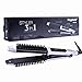 Tingkam® 3 in 1 Hair Styler Professional Ceramic Hair Straightener Curler Comb Round Brush Pearl White Handle 360° Swivel Cord 2 Heating Settings