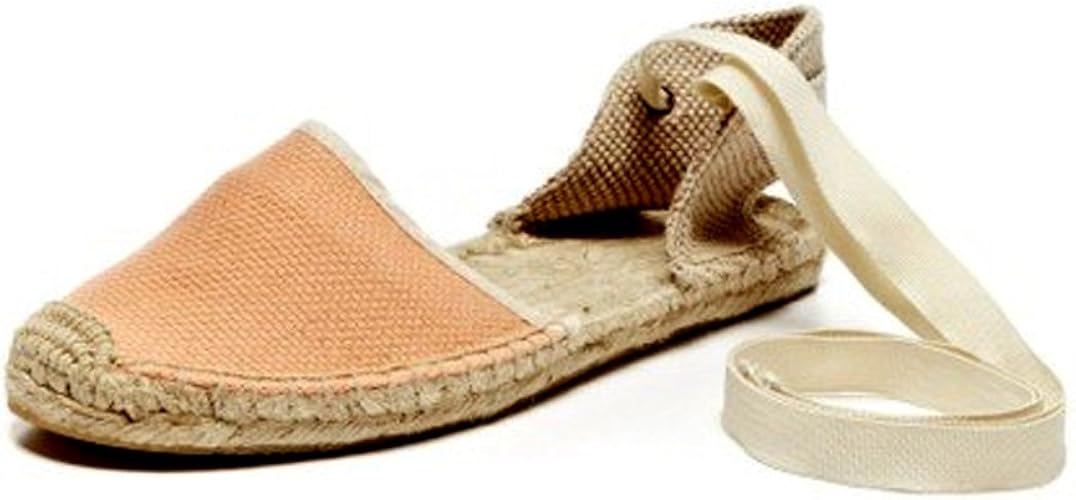 Amazon ソルドス Soludos Espadrilles エスパドリーユ Woven Sandal エスパドリーユ レディース ジュート リボン レースアップ サンダル Peach 10 ファッションサンダル