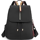 Farcauo Small Backpack for Women Mini Travel Backpack Purse Cute Lightweight Back Pack Black Nylon Small Purses Daypack for Work