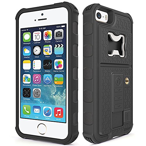 ZVE Apple iPhone SE/5S/5 Case Built-in Cigarette Lighter/Bottle Opener, Heavy Duty, Black Cell Phones & Accessories, Cases, Holsters & Clips, Cases