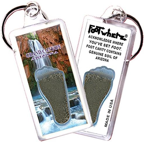 Grand Canyon, AZ FootWhere Souvenir Key Chain. Made in USA (GC102 - Waterfall)
