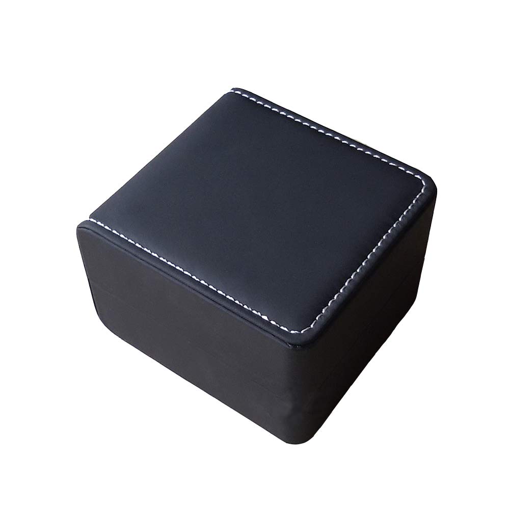 FSSTUD Black Single Slot Faux Leather Watch Box Holder Organizer Gift Case Jewelry Storage Box
