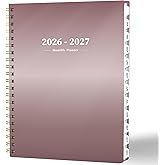 Ymumuda 2026 Monthly Planner - 2 Year Monthly Planner, JAN.2026 to DEC.2027, 8.5" x 11", Large Calendar with Spiral Bound, 24 Coated Tabs,24 Months Perfect for School & Office Schedule, Rose Gold