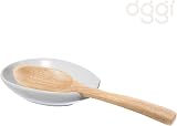 Oggi 5429.1 White Ceramic Spoon Rest - Compact & Dishwasher Safe view 2
