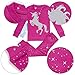 SUPER SOFT UNICORN 2 PIECE PAJAMA SET 100% COTTON+2 FREE GIFTS, Pink / Grey, 6 Years