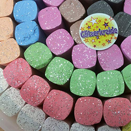 ATLA Glitzer Straßenmalkreide im XXL Eimer, 93 Stück inkl. schwarz - Malkreide – Bild 4