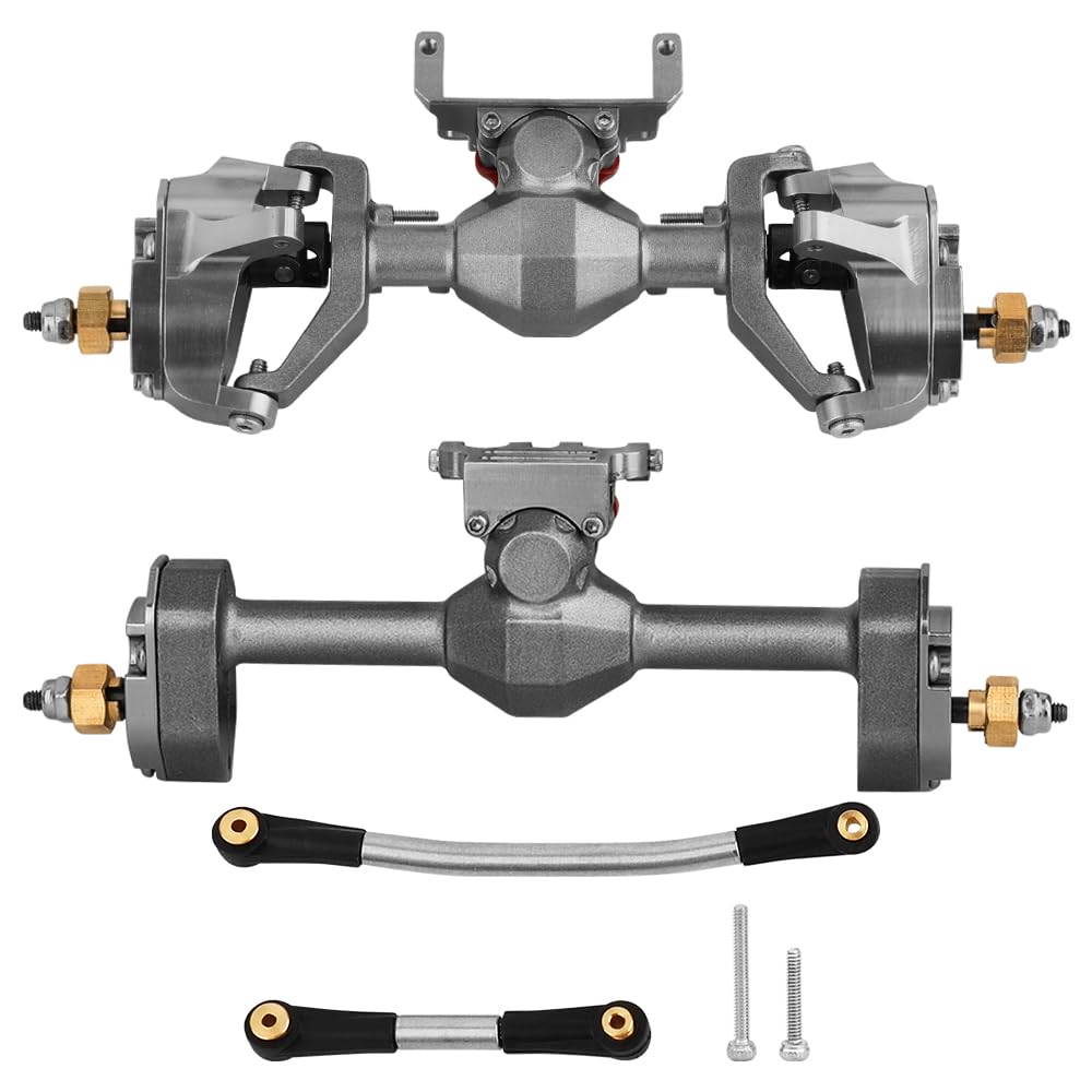 Photo 1 of Pothyes SCX24 Diamond Shape Front Rear Portal Axle Upgrades for Axial SCX24 Deadbolt C10 JLU Gladiator Bronco 1/24 RC Crawler (Gray)