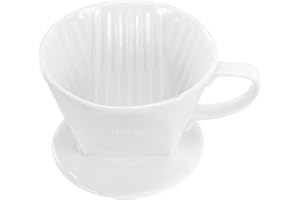 LHUKSGF Pour Over Ceramic - Coffee Dripper with 3 Holes Flat Bottom, Porcelain Slow Filter Cone for Travel, Camping, Office, Home, Coffee Maker Brew
