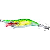 Yo-Zuri Mini Aurora Squid Jig, Floating, 2 Inch, 48mm, #1, Luminous Green