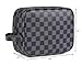 Daisy Rose Luxury Checkered Make Up Bag | PU Vegan Leather Cosmetic toiletry Travel bag (Black)