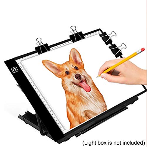 Ventilated Adjustable Light Box Laptop Pad Stand w Extra 4 Clips&Geometry Tool,Multifunction (6 Angle Points) Skidding Prevented Tracing Holder for Tikteck A4 LED Tracing Light Board &Diamond Painting - Thumbnail 6