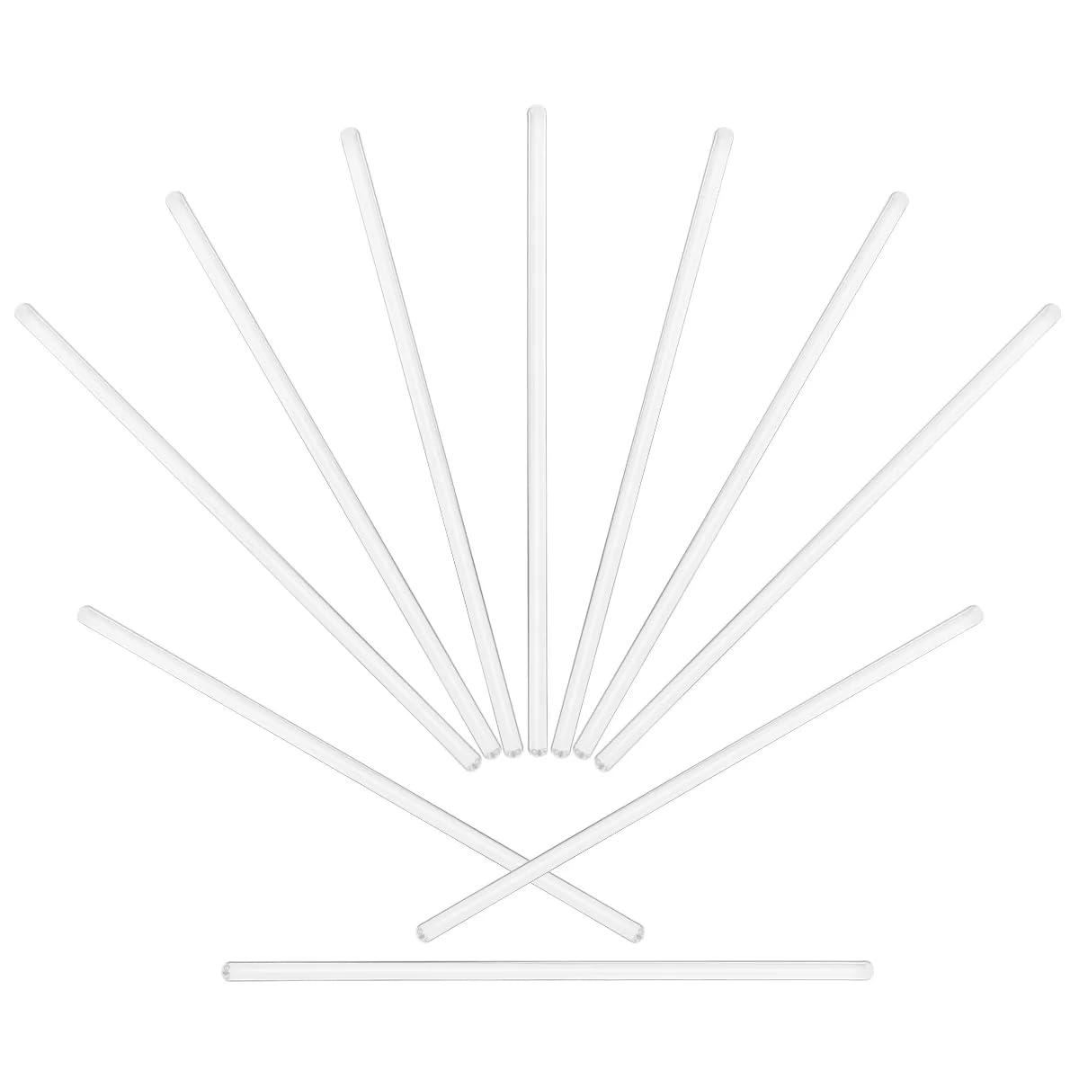 10 Pcs Glass Stirring Rods 9.84" Length 6mm Dia