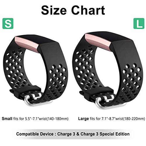 image for Maledan Bands Compatible with Fitbit Charge 3, Replacement Accessories
