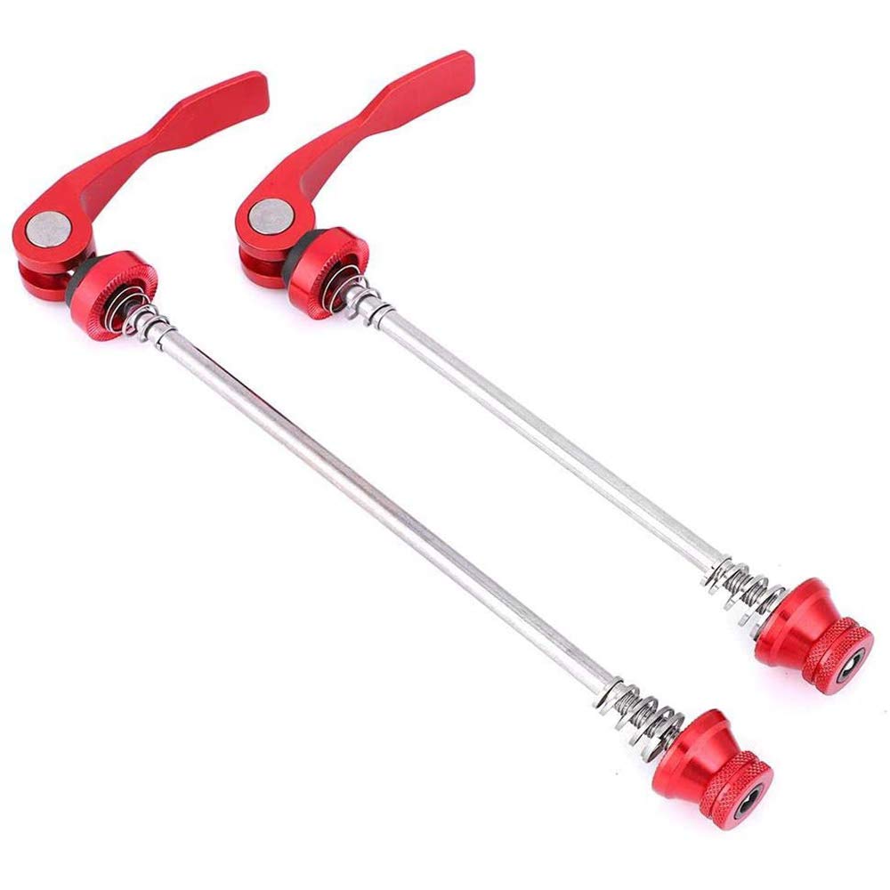 ANCLLO Bicycle Quick Release Lever, Mountain Road Bike Quick Release Skewers Aluminum Alloy Skewer Bolt Red