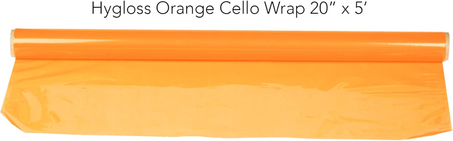 Hygloss Products Cellophane Roll – Cellophane Wrap for Crafts, Gifts, and Baskets 20 Inch x 5 Feet, Orange: Home & Kitchen