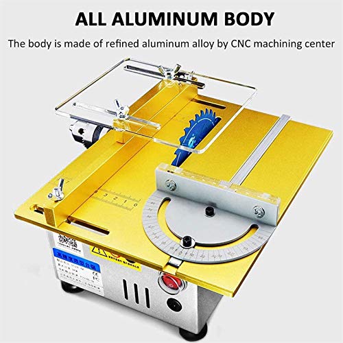 Tragbare Tischkreissäge , Einstellbare Geschwindigkeitstischsäge, Kupfermotorabelle Sägen Alle Aluminiumkörper-Desktop… – Bild 6