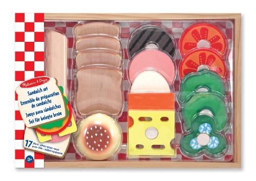Melissa & Doug Wooden Sandwich-Making Pretend Play Food Set