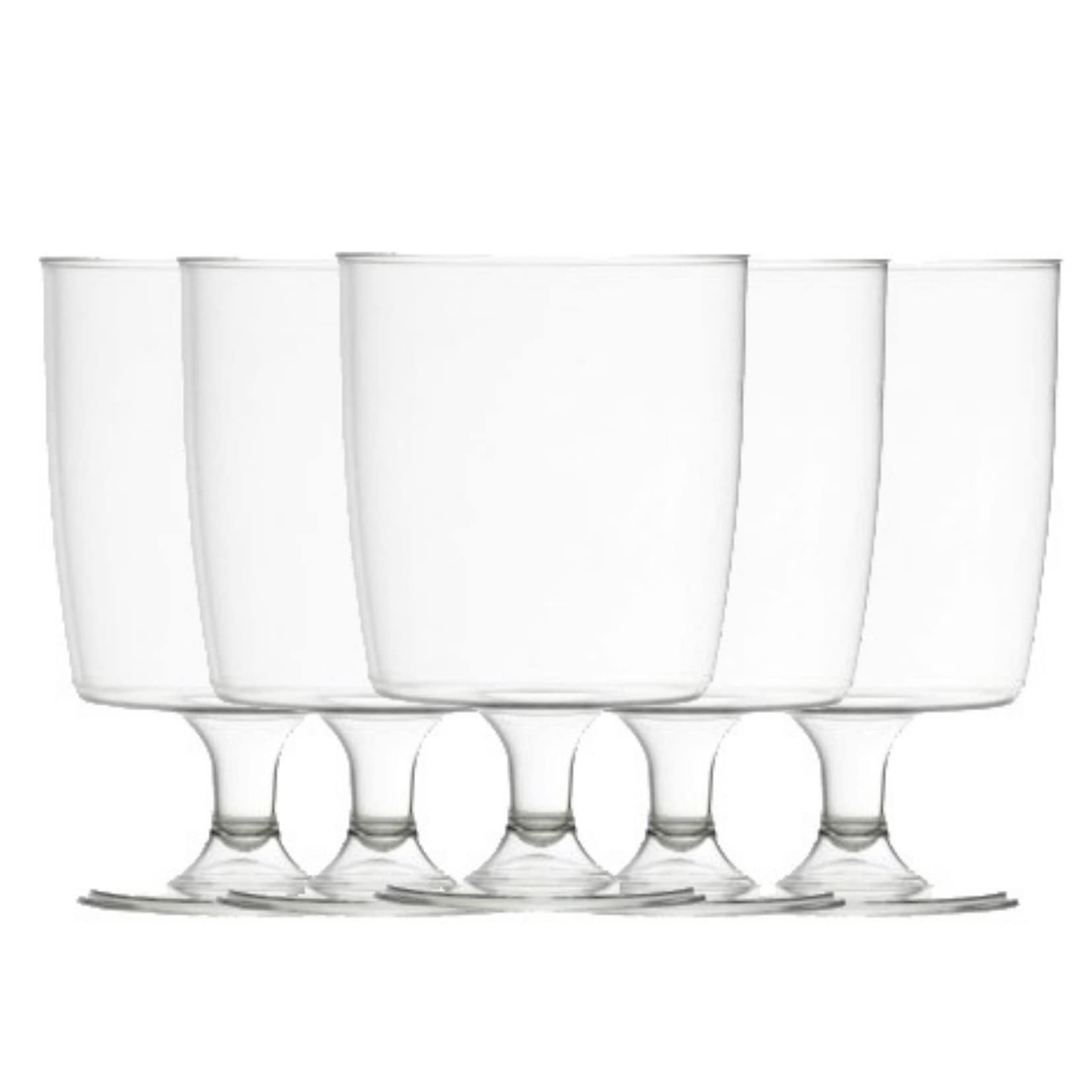 Regalzone 50 x One Piece Disposable Plastic Wine Glasses (200ml). Ideal for picnics, Camping and Glamping, Festivals, Outdoor Pool, BBQ, Garden and Special Occasions