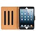 iPad Mini 4, 3, 2, and 1st Generation Case, JAMMYLIZARD The Original Black & Tan Leather Smart Cover, with Pencil Holder & Stylus