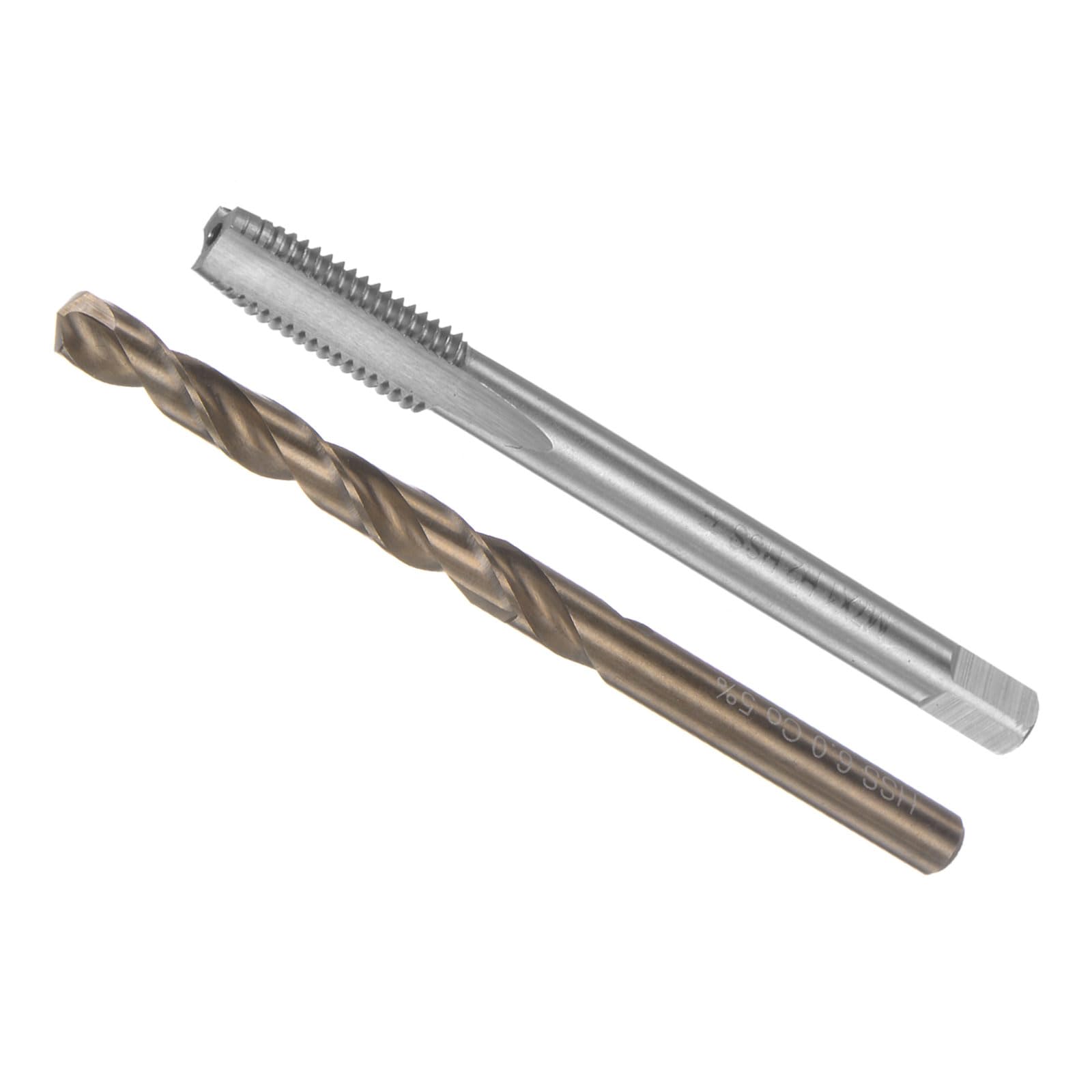 CoCud Tap and Drill Bit Set, M7 x 1 Tap Thread 6mm Drill Diameter, Left Hand Metric Machine Screw Tap & Twist Drill Bit Tool Kit - (Applications: for Threading Tapping), 1-Set