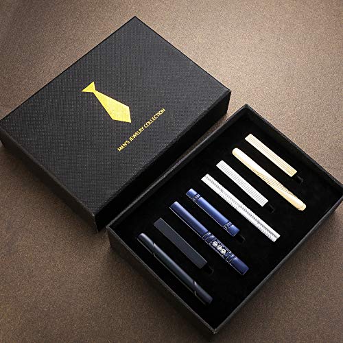 image for Yadoca 8 Pcs Tie Clips for Men Tie Bar Clip Set Wedding Business Regul