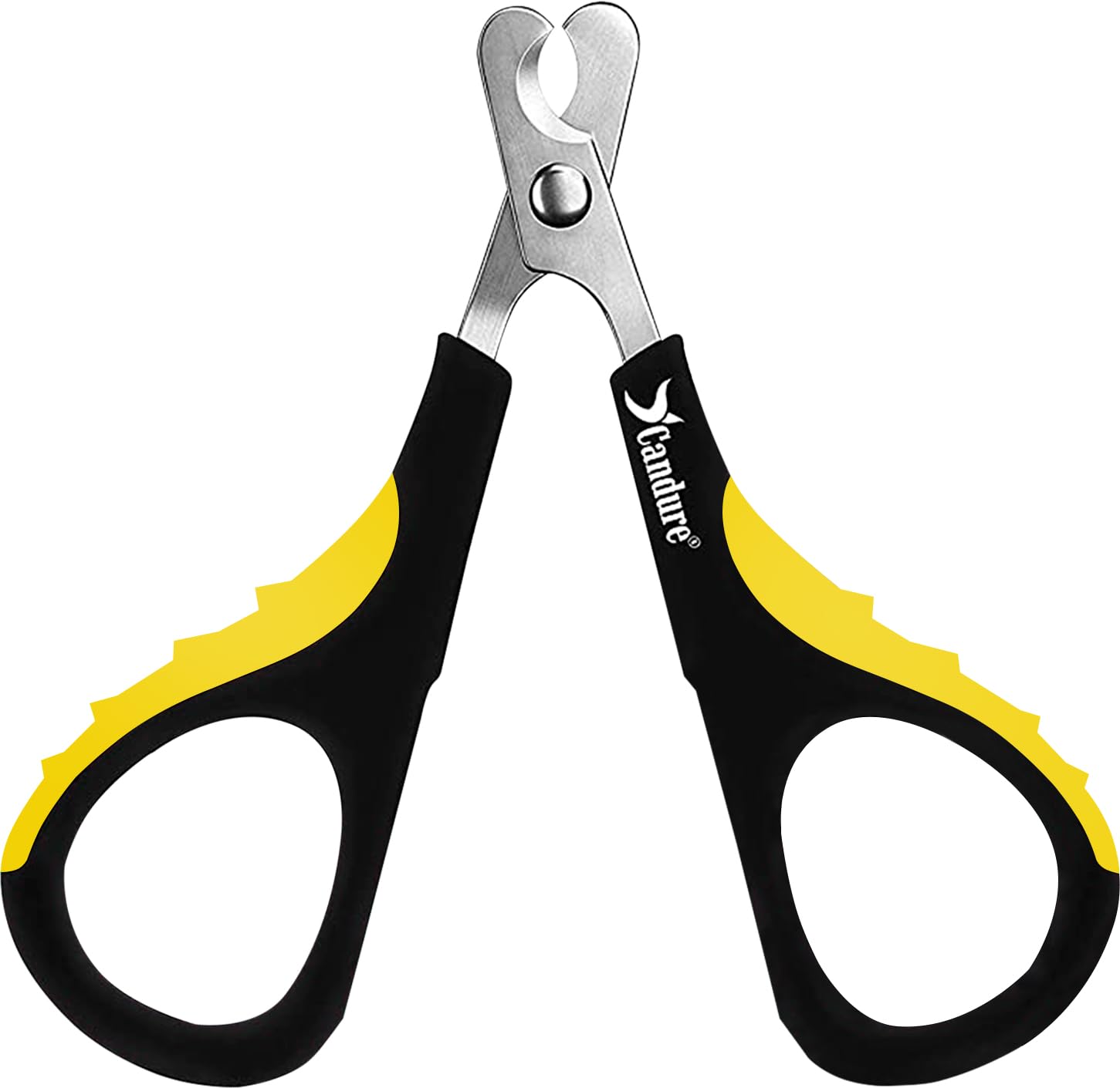 Candure Cat Nail Clippers Stainless Steel Cat Claw Trimmers for Rabbits, Guinea Pigs, Birds, Puppies, Kittens and Small Animals - Pet Nail Clipper for Professional and Home Use 3.5" Yellow