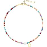 Colorful Beaded love Initial Necklaces Gifts for Girls teens Kids Gifts Personalized Birthday Gifts gifts for grandkids Necklace for Girl Jewelry