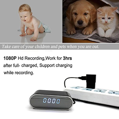 YSD Spy Camera, WIFI Hidden Camera in Clock, 1080P Small HD Cam with 140°Angle Night Vision and Motion detection, Best for Pet Kids Office Nanny Cams Home Surveillance. - Thumbnail 7