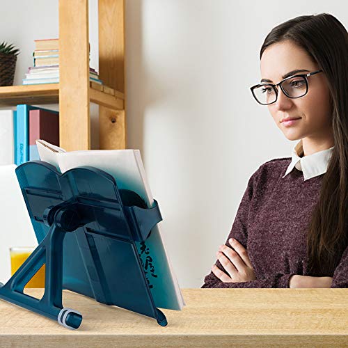 Book Stand, BTLIN Adjustable Book Holder for Cook Music Note Document Book Rest, 180 Angle Portable Reading Stand for Tablet, Blue