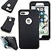 iPhone 8 Plus Case with Screen Protector,iPhone 7 Plus Protective Phone Cases for Men/Women,Vodico Heavy Duty Shockproof Defender Full Body Military Grade Stand Holster Cover with Belt Clip (Black)