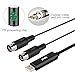 Mugig Midi Cable IN-OUT MIDI to USB, interface cable FTP Chip, 5 PIN, No Need Drivers and Convert Piano Keyboard Instruments with Laptop PC MAC, 1.95m