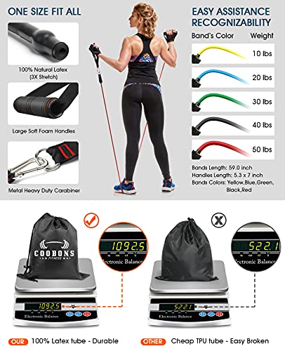 Resistance Bands Set - Workouts Bands for Men and Women, Exercise Bands with Handle, Door Anchor, Legs Ankle Straps… - Image 4