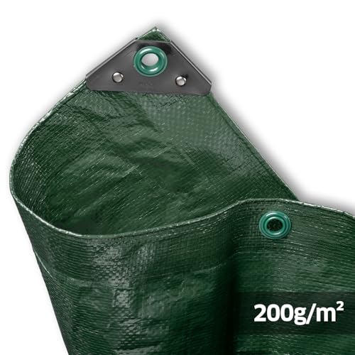 NOOR Abdeckplane SUPER - Gewebeplane mit Ösen 200 g/m² - Grün 4x6 m
