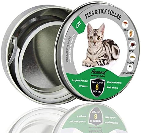 DYEOF Flea Tick Collar for Cats - 8 Months Protection - Hypoallergenic, Adjustable & Waterproof Cat Collar - Flea Treatment Tick Prevention Natural Essential Oil