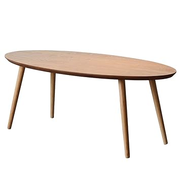 Couchtisch Oval Weiss Holz