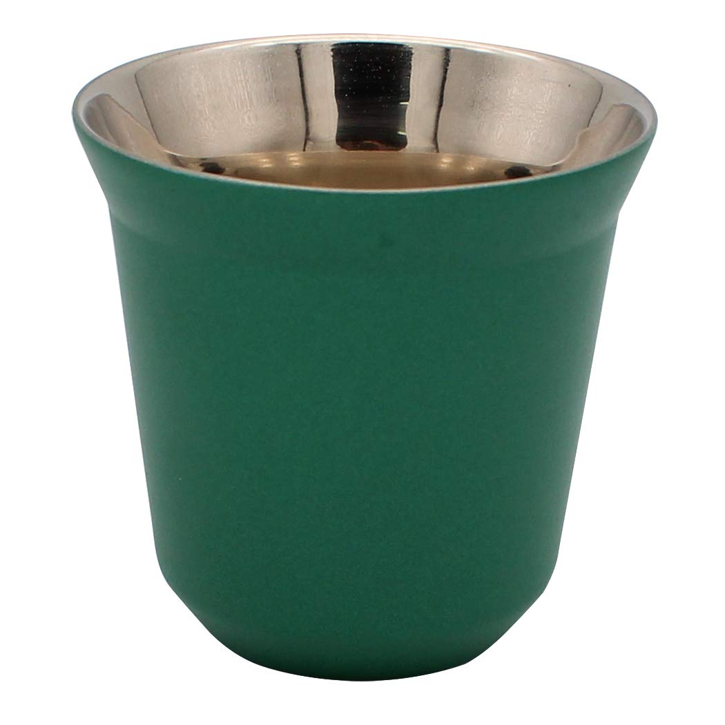 Dianoo Coffee Cup Espresso Cups Stainless Steel Double Wall Thermally Insulated Capsule Green