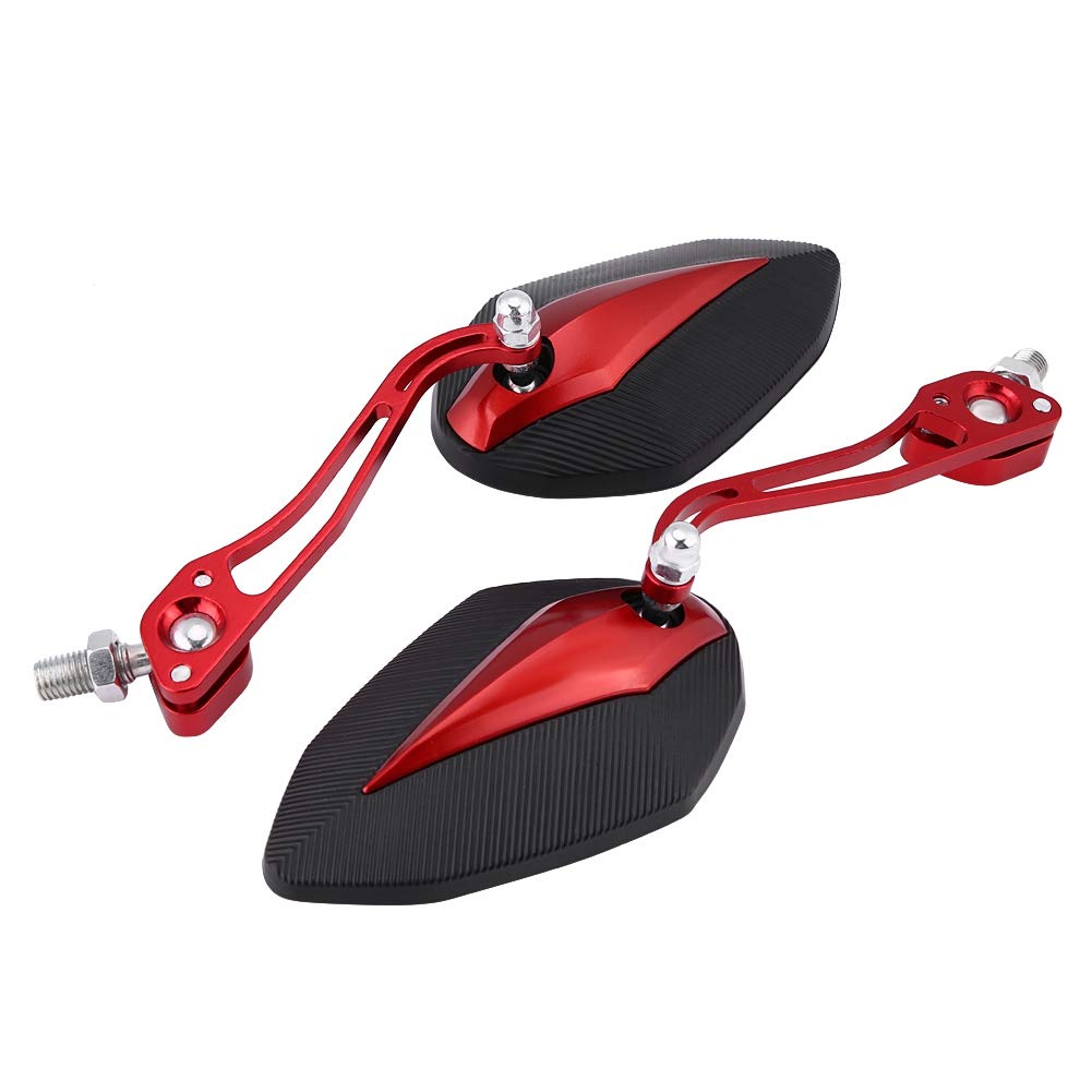 1 Pair Rear View Mirrors, 8mm 10mm Universal Motorbike Scooter Motorcycle Rearview Mirror Rear View Side Mirrors(Red) grom accessories grom mirrors