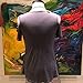 Adreamly Women's Casual Summer Short Sleeve Loose Strappy Cold Shoulder Tops Basic T Shirts Blouses Deep Gray Large
