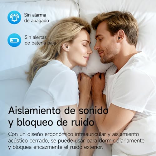 sunvito Auriculares para Dormir, Mini Auriculares para Dormir, inalámbricos Bluetooth 6.0 para Dormir de Lado, indicador de Potencia para Entrenamiento, Trabajo, Viajes(Negro)