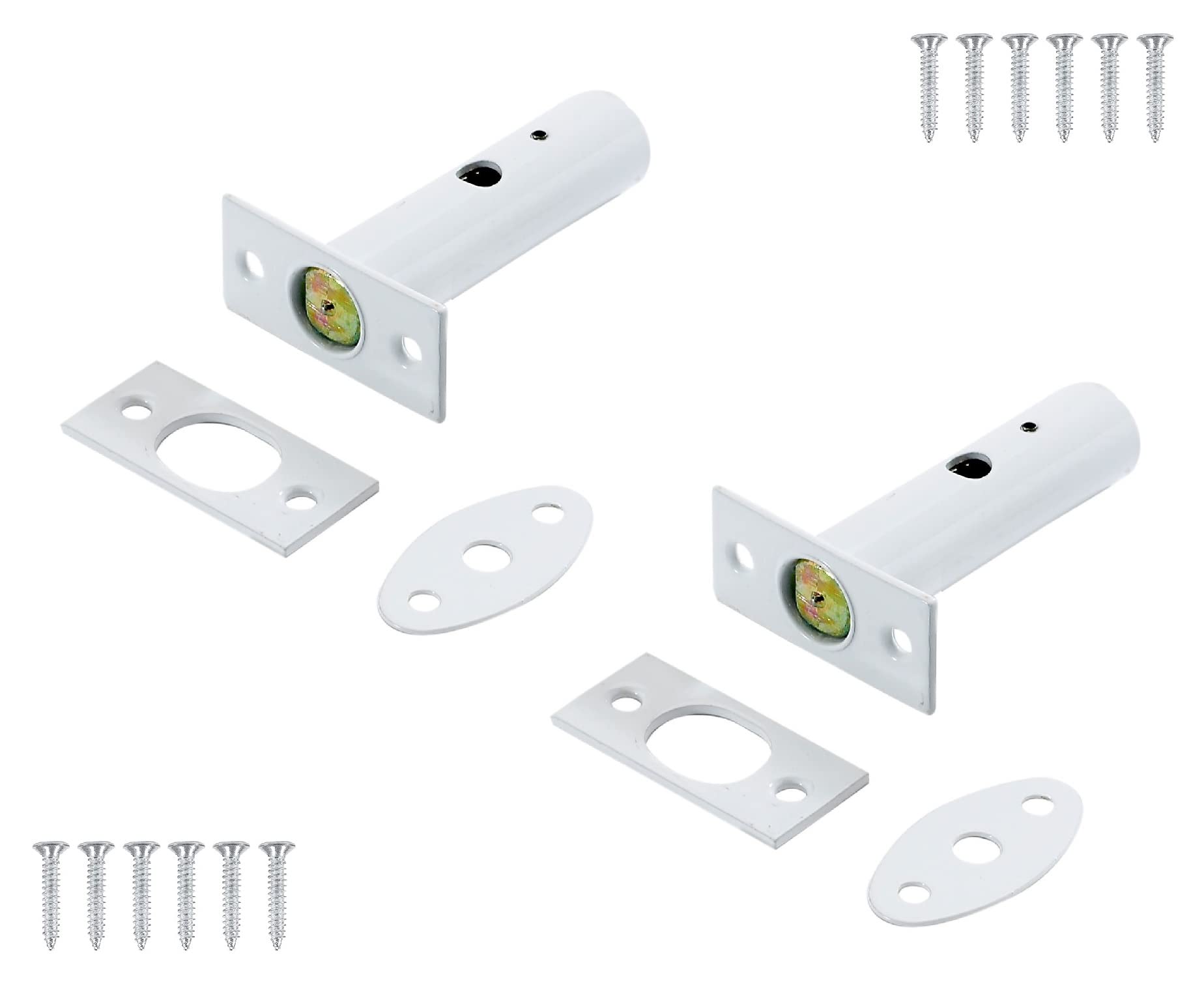 TERF® Heavy Duty White 55mm Mortice Door Window Rack Bolt Security Lock Bolt with Fixing Screws - Pack of 2
