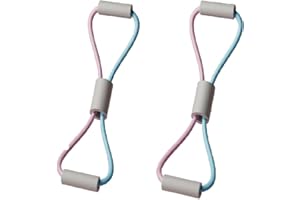 2 pcs 8 Shape Tensioner Stretch with Shoulder Arm Elastic Band for Chest Expansion Exercises, Yoga, Home Exercises. New (Powd