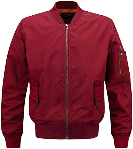 CROTI Men's Flight Jacket Bomber Jackets Lightweigh Coat Windproof Waterproof Outwear