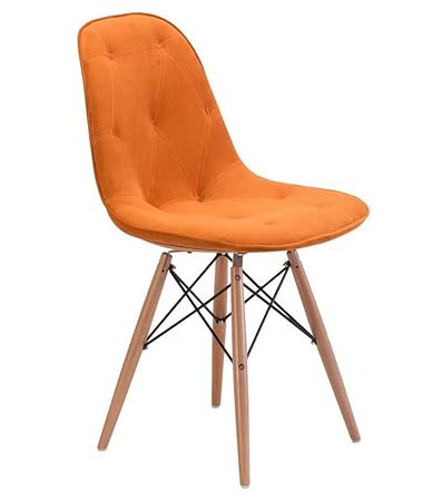 DuraComf Dining Chair/Side Chair for Living Room/Side Chair for Home/Living Room Chair with Cushion (Orange)