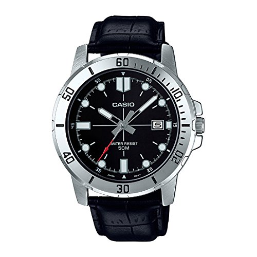 Casio MTP-VD01L-1EV Men's Enticer Stainless Steel Black Dial Casual Analog Sporty Watch
