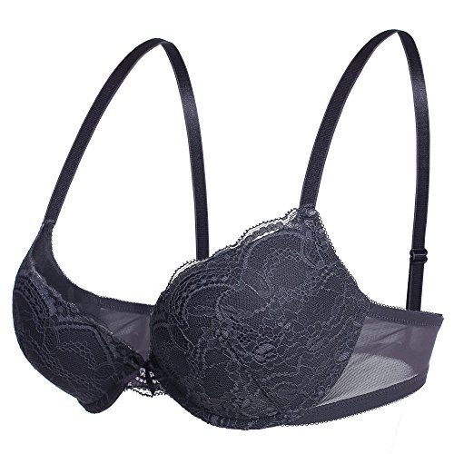 luxilooks Everyday Lace Bras for Women, Underwire TShirt Bra Minimizer Demi Bra 32B36DD,38D